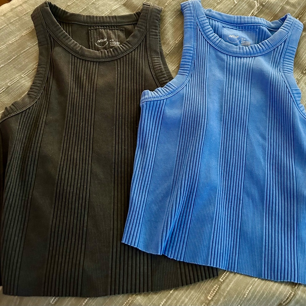 Aerie cropped Ribbed Tank Tops